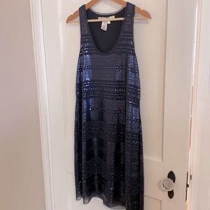Navy sequin minidress